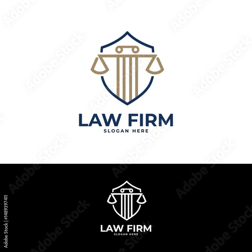 elegant law firm shield logo design