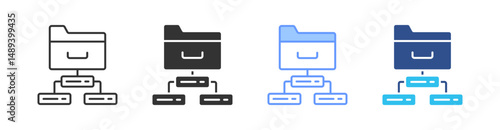 Data Classification Multi Style Icon Set Vector 