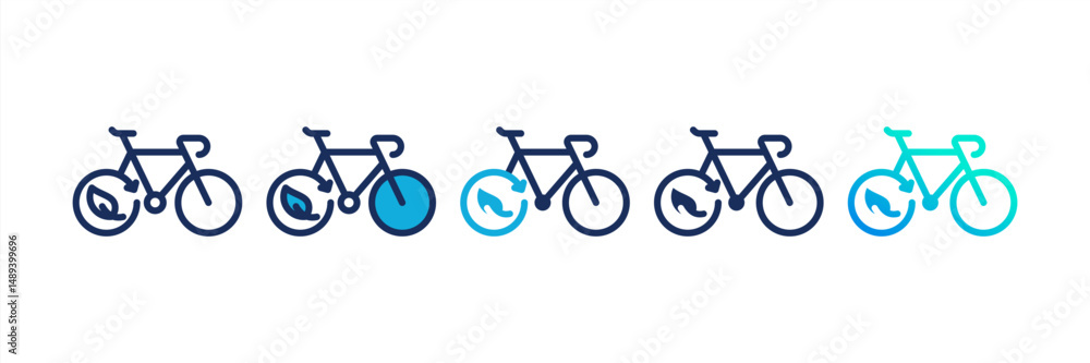 Obraz premium Green Transportation Multi Style Icon Set