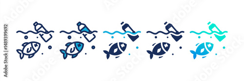 Ocean Pollution Multi Style Icon Set