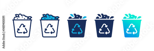 Compost Bin Multi Style Icon Set