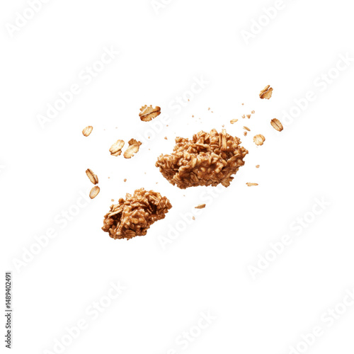 Flying Oatmeal Clusters Delicious and Nutritious Breakfast Cereal