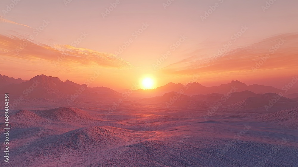 Fototapeta premium sunrise over the mountains Desert Sunrise