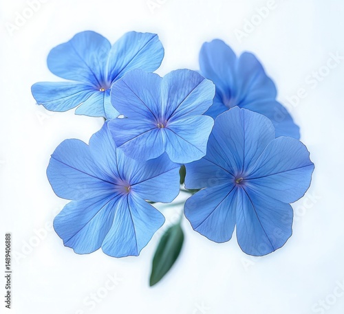 Wallpaper Mural Close-up of a cluster of delicate light blue flowers with five petals each against a soft white background, evoking calm and natural beauty Torontodigital.ca