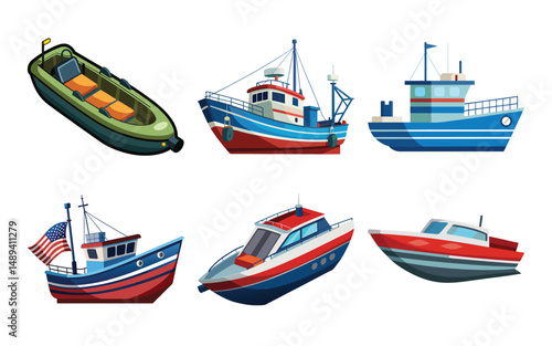 wooden fishing boat with paddles