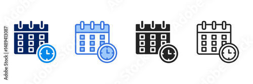 Schedule  Icon Set Different Style Collection 