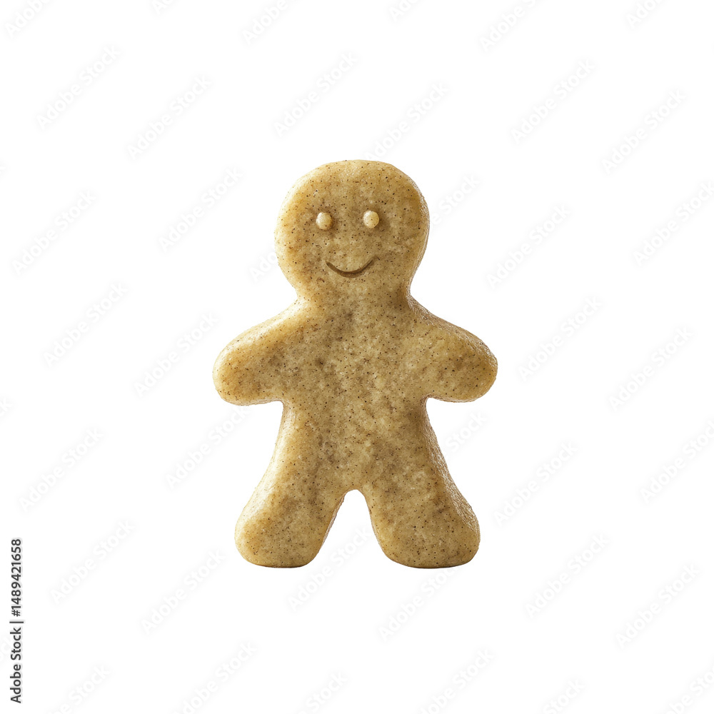 Happy Gingerbread Man Cookie Isolated on Black Background Happy Gingerbread Man Cookie Isolated on Black Background