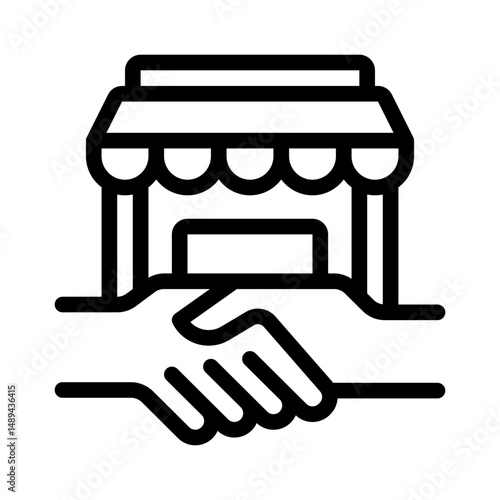 handshake line icon