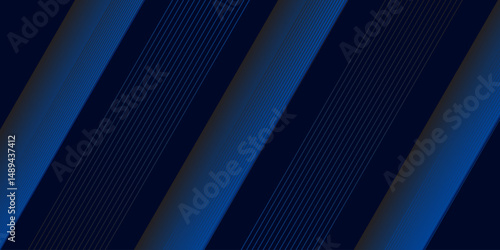 Technology futuristic background striped lines with light effect on blue background. Space for text