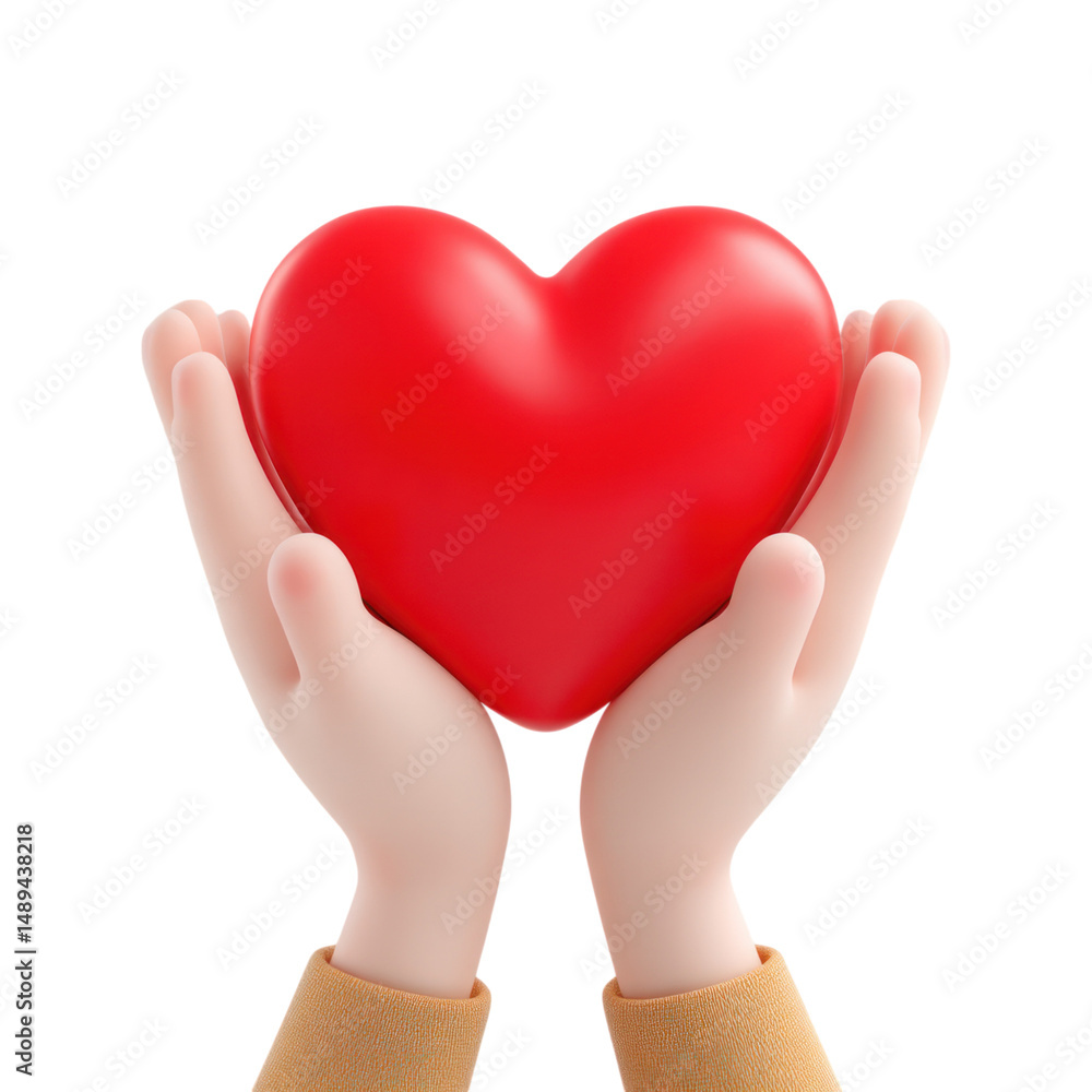 Obraz premium Heart in Hands Care with Love, and and Support.
