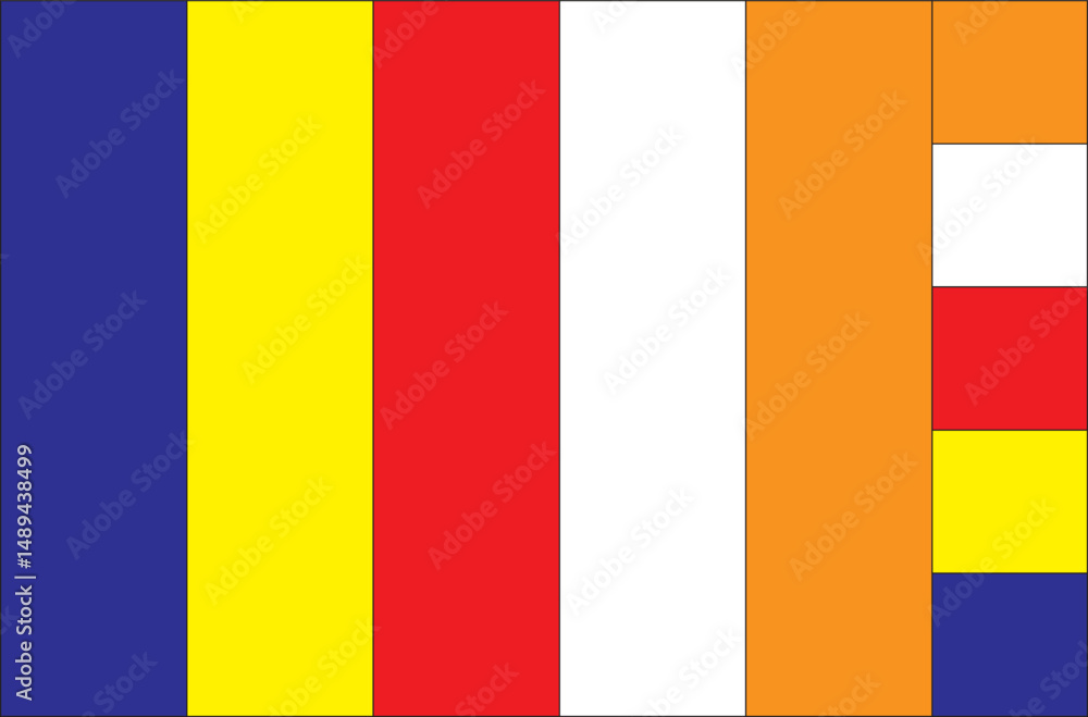 Fototapeta premium Buddhist flag vector illustration