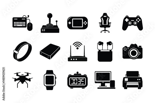 Technology gadget silhouette  vector bundle  illustration