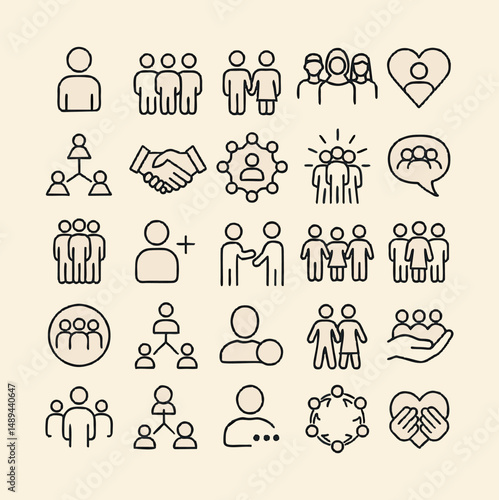 A clean and modern set of line icons representing energy saving, sustainability, electricity, eco-friendly technology, and renewable resources. Includes symbols for solar panels, electric cars, light 