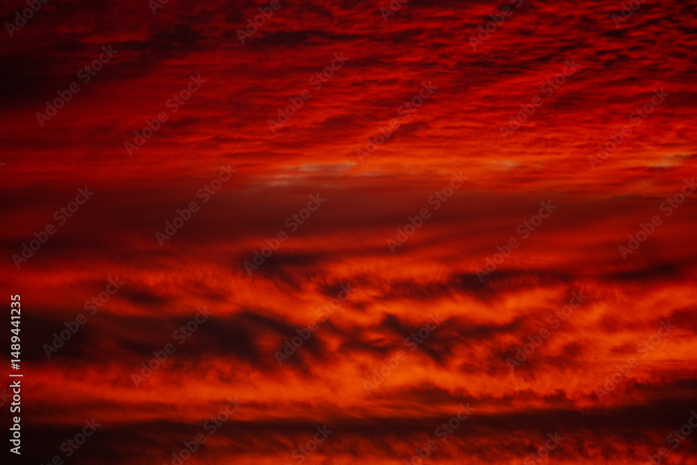 Fototapeta premium Orange sunset clouds in the sky