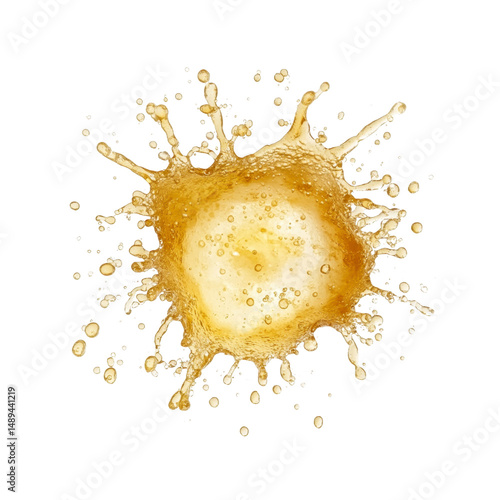 Golden Liquid Splash Crown  Dynamic Beverage Burst