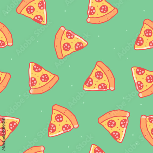 Cute pizza pattern background vector design