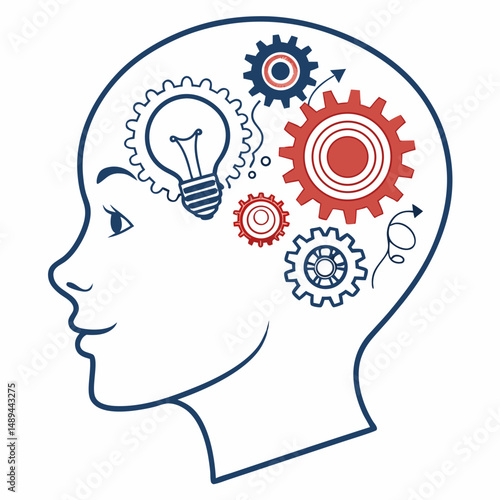 Creative mind gears ideas innovation thinking process
