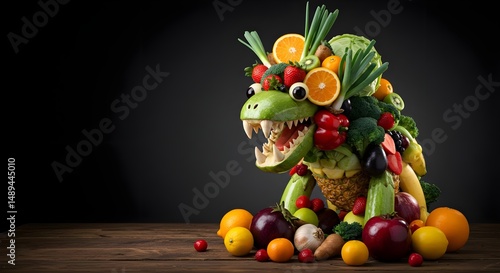 Wallpaper Mural Adorable Creature Made of Fruits and Vegetables Displaying Creativity Torontodigital.ca