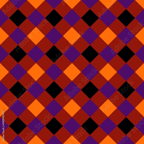 Wallpaper Mural Seamless pattern, colorful plaid pattern in Halloween theme. Torontodigital.ca
