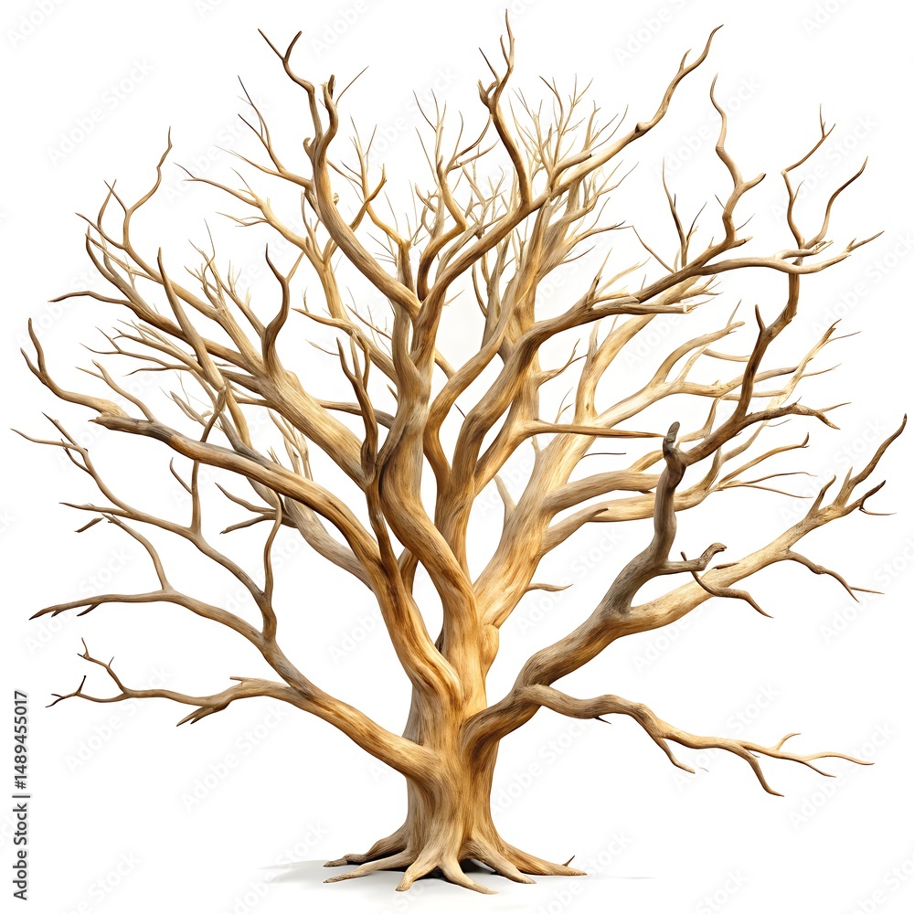 Fototapeta premium Realistic dry branches Dead tree isolated on white background