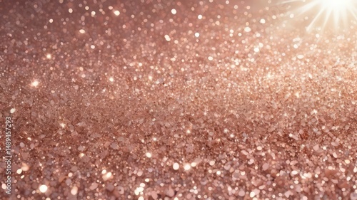 Rose Gold Sparkle Background Shimmering Texture with Glimmering Lights
