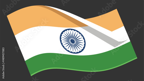 Indian flag waving vector illustration for independence day republic day design element graphic asset