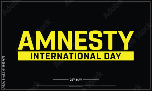 Bilde på lerret Amnesty International Day on black background, Typographic Design of Amnesty Int