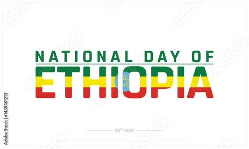 National Day of Ethiopia on white background, Typographic Design of National Day of Ethiopia, Vector Design of National Day of Ethiopia, National Day of Ethiopia Design