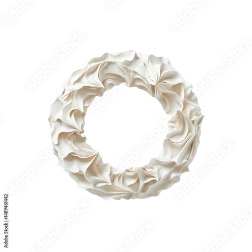 Whipped Cream Circle Frame, Abstract Food Design Element