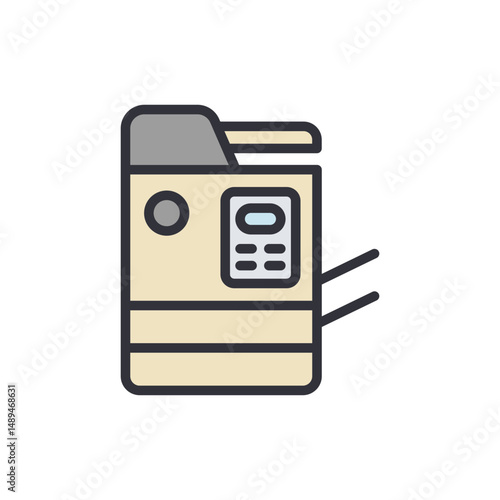 Detailed Vector Illustration Of A Modern Office Printer Machine