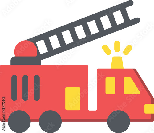 Fire Truck Flat Icon