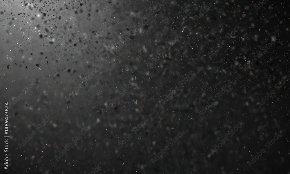 Obraz premium Softly falling snow, each flake distinct, on a stark black , detail, dark, new year