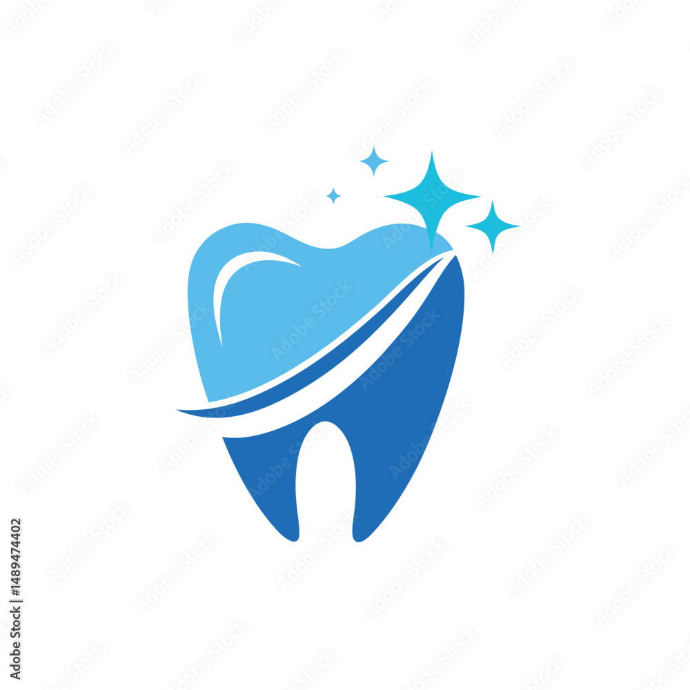 Naklejka premium Clean Dental Logo in Soft Blue Tones