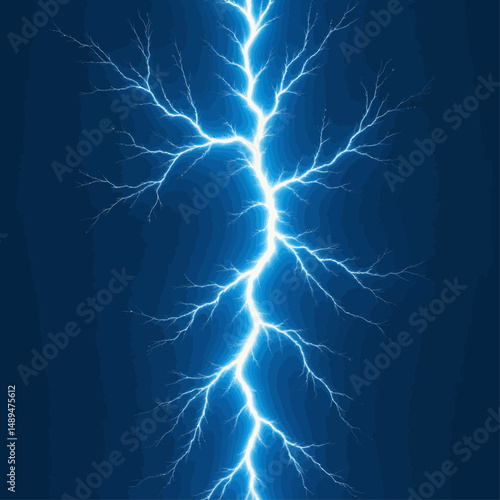 Electric Energy Lightning Strike at Night