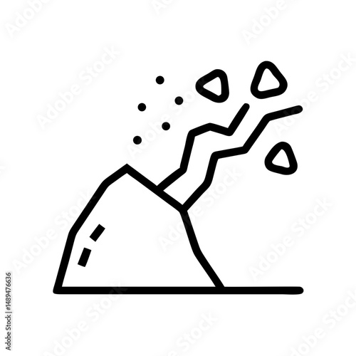 Rockfall illustration depicting falling rocks in a natural environment  