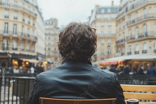 Solitude in Paris Man contemplating street