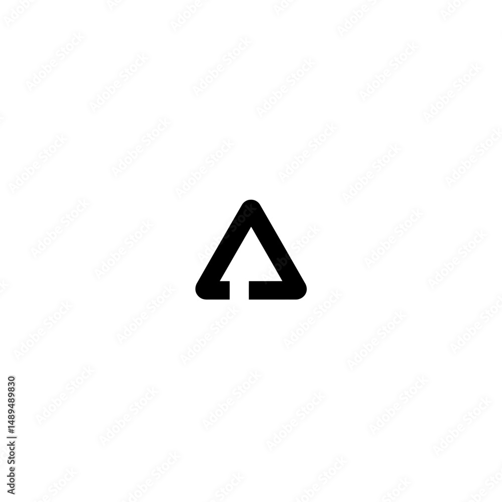 Simple arrow ascends within triangle shape isolated background Simple arrow ascends within triangle shape isolated background