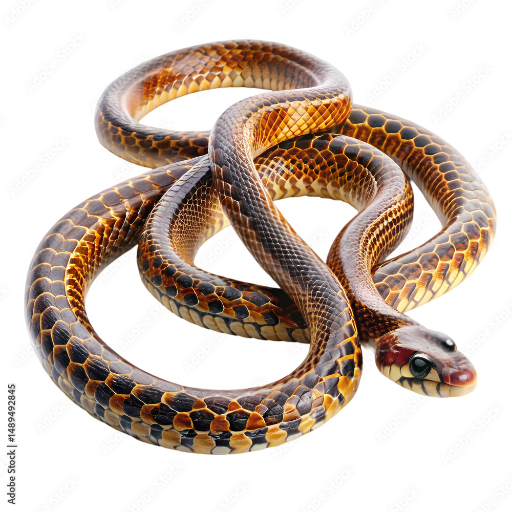 Fototapeta premium Eastern Hognose Snake Identification Habitat Care isolated on transparent background