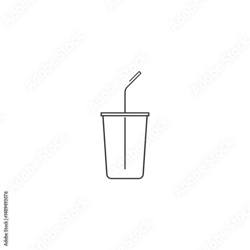 Minimalist cup sips beverage clear background modern drink design simple art
