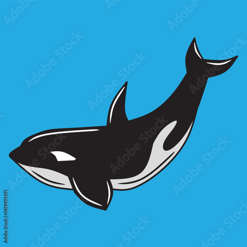 whale under the sea illustration with isolated background.
