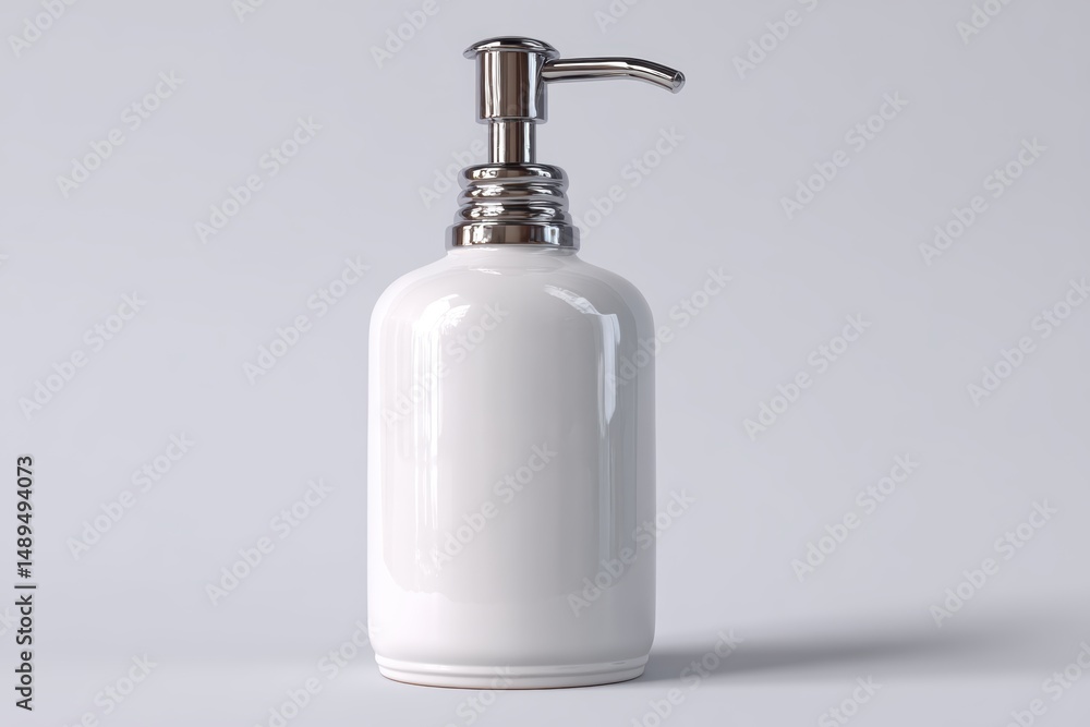 Obraz premium A ceramic soap dispenser bottle on white background