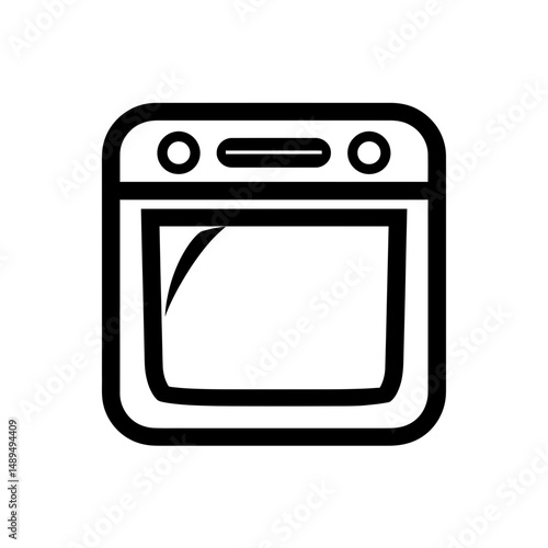 Oven icon appliance cooks food in monochrome minimalist design vector
