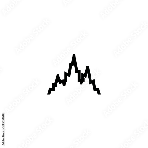 Abstract line graph displays volatility white background design