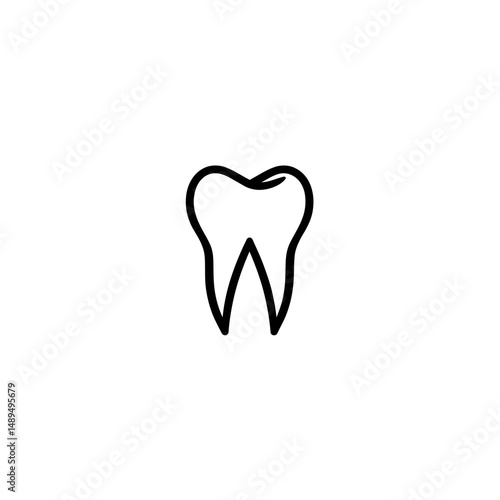 Single molar presents outline isolated graphic element dental