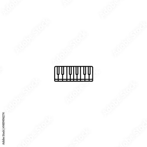 Piano keyboard renders keys digitally isolated art