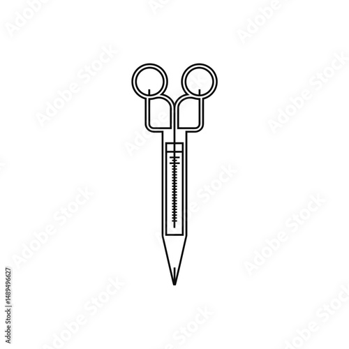Lab pipette dispenses liquid solution science diagram outline
