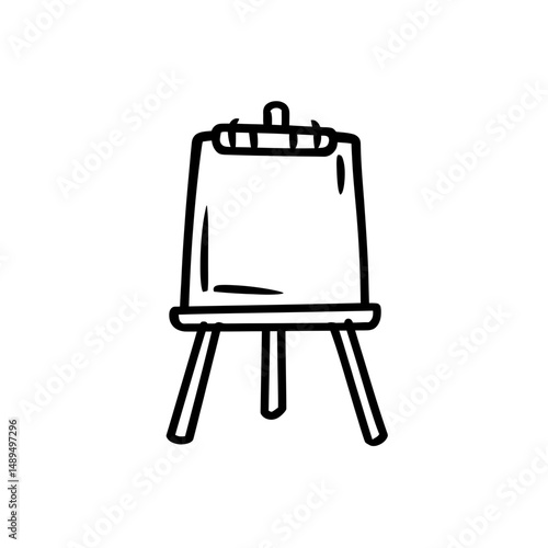 Drawing easel displays canvas in studio simplicity