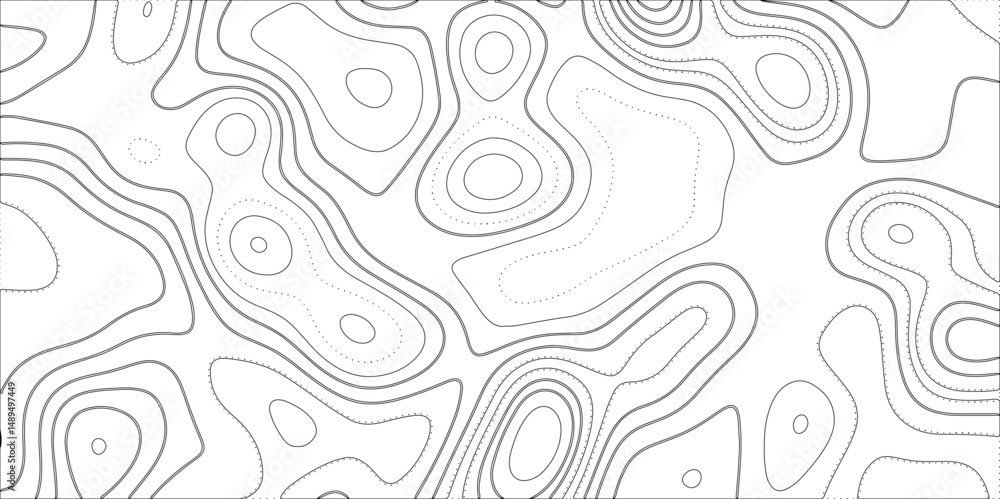 Fototapeta premium Abstract topographic contours map background, wave paper curved reliefs abstract background. geographic line map Modern design with topographic wavy pattern design for poster. vector illustration.