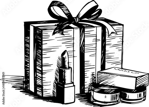 Exciting gift idea luxury skincare set for her home digital illustration elegant studio creative concept for every occasion