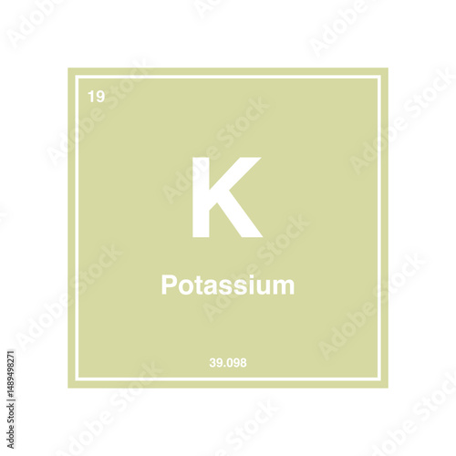 potassium periodic vector isolated on transparent background